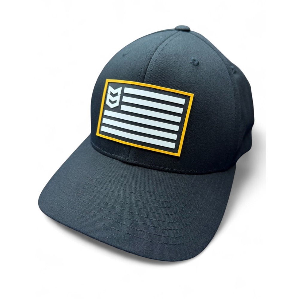 MTN OPS Hat Snapback Black White Yellow Rubber Flag Patch Men's Adjustable Cap
